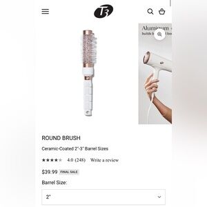 T3 Round 2” Brush with White and Rose Gold